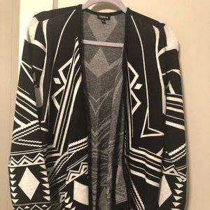 Black and white tribal cardigan
